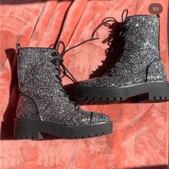 Michael Kors Combat Sequin Boots - Picture 1 of 3